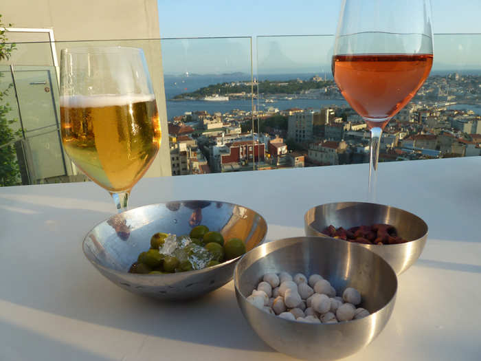 Local beers like Efes and Turkish wines abound at these happy hours, along with Turkish bar snacks like olives and spiced nuts.