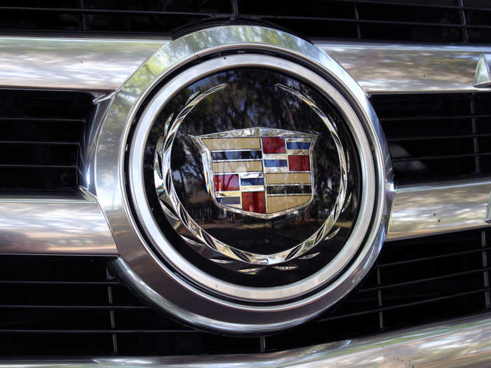 The Escalade still sports the outgoing Cadillac logo. The updated crest will be used on new cars starting later this year.