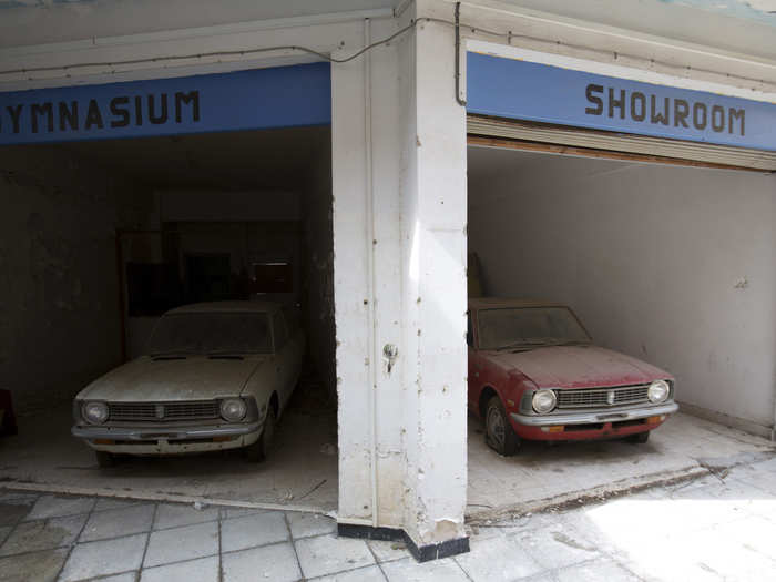 Car dealerships also fell within the buffer zone inside central Nicosia.