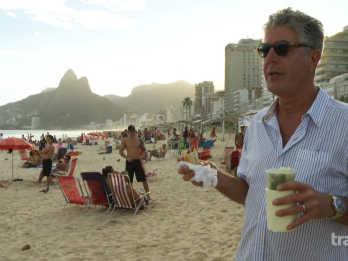 “If you can’t be happy eating a moist, roast pork sandwich, drinking a caipirinha, with this view in the background and a sea of oily, tight buttocks, you really got a problem.”