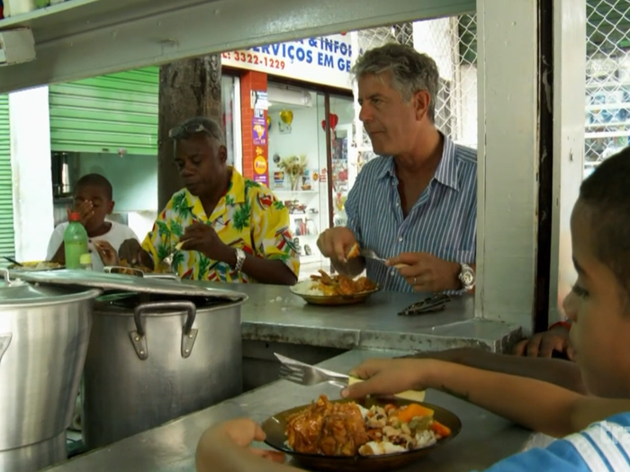 They then share lunch in the Favela with local children.