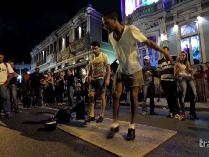 Later that night, Bourdain travels to the Copacabana and observes the energetic nightlife full of the "drunk and the young and the restless," according to Camillo.