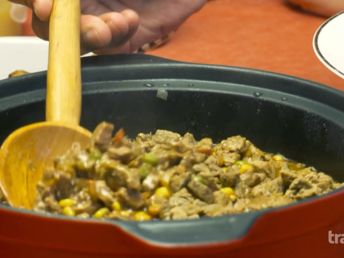 They enjoy home-cooked Picadinho, which is a hodgepodge of filet mignon cooked with garlic, onion, tomato, a sprinkle of salt, splash of cachaça, peas, and corn.