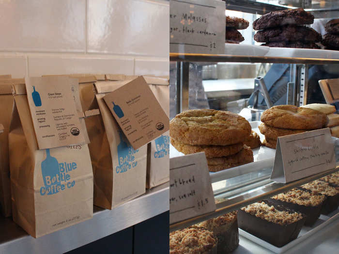 You can pick up a bag of whole beans to-go, or treat yourself to a crisp almond biscotti or Snickerdoodle ($1.50–$2) and stay a while. These ovenly treats were dreamt up by one of the Blue Bottle Coffee owners, Caitlin Freeman.