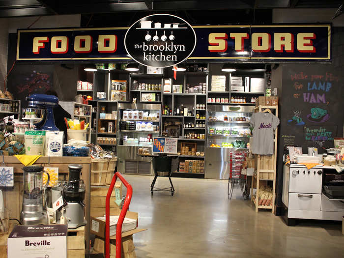 The single retail outpost is the Brooklyn Kitchen, a one-stop-shop for kitchenware, knives, produce, meats, specialty food items, and cookbooks.