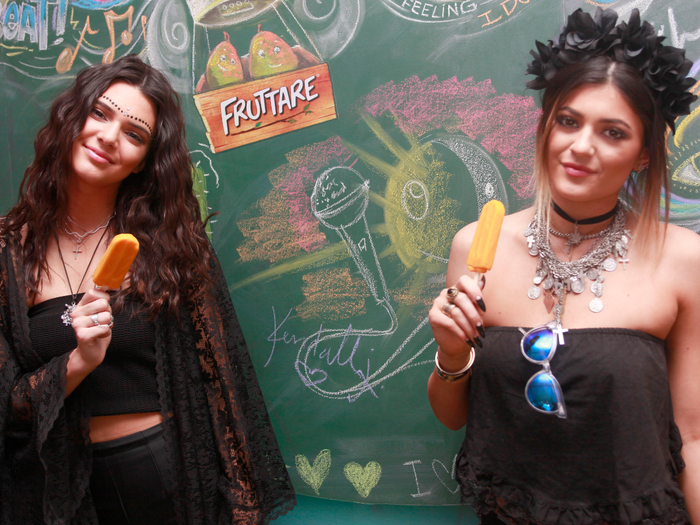 Sisters Kendall and Kylie Jenner both wore all black on day one.