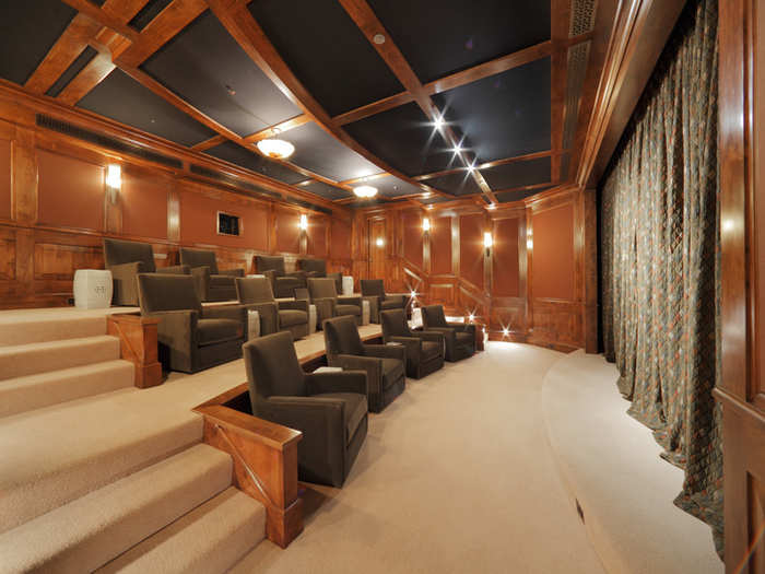 The home has a 12-seat, state-of-the-art movie theater.