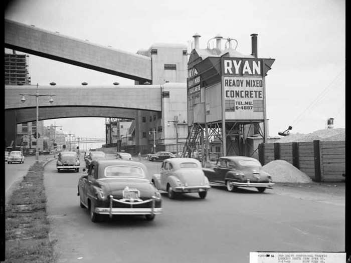 Looking north on FDR Drive from 37th Street, August 17, 1949.