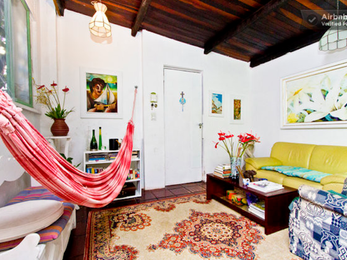 Get an authentic Brazilian experience at this colorful apartment.