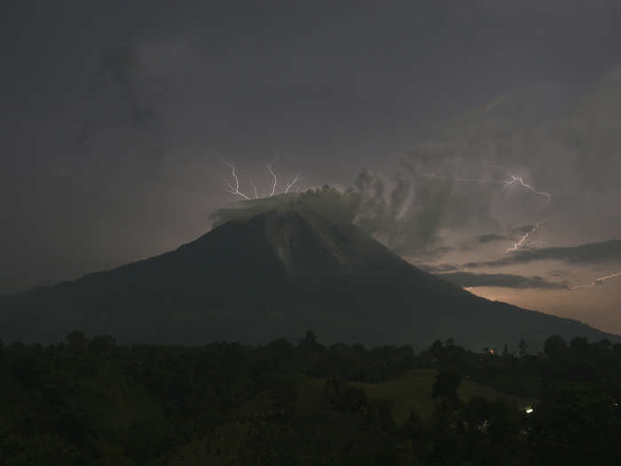 Lightning strikes as Indonesia