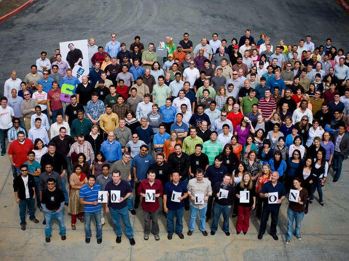 In May 2009, LinkedIn celebrated 40 million members. Jeff Weiner took over as CEO a month after this photo was taken.