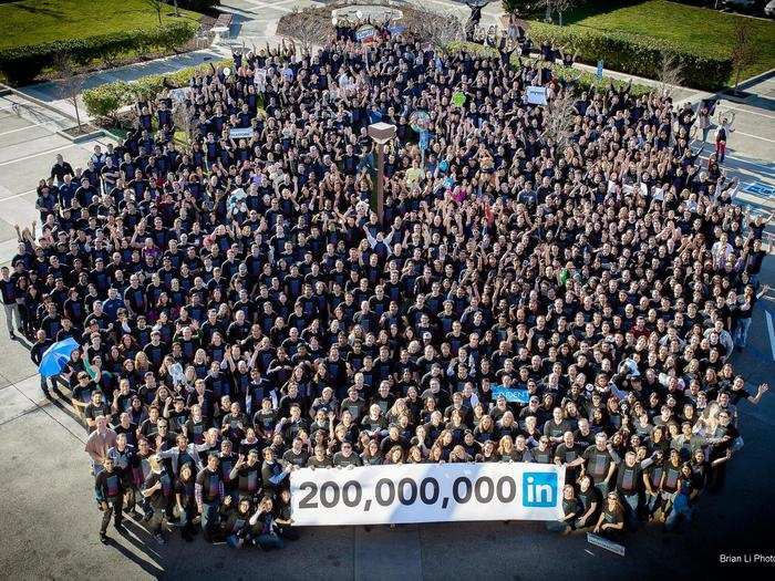 A little over a year ago, LinkedIn employees celebrated 200 million members at the Mountain View, California, headquarters.