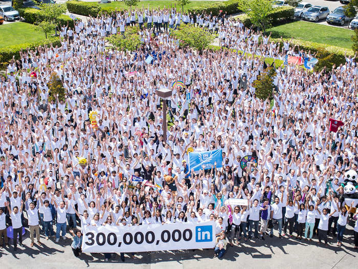 And now here we are today: 300 million users! In Q4 of 2013, LinkedIn has over 5,000 in 27 offices around the world.