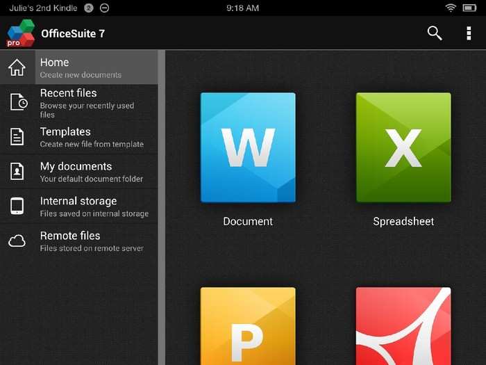 I had to buy an app, OfficeSuite Pro 7 by Mobile Systems, to create spreadsheets or edit documents. It costs $15.