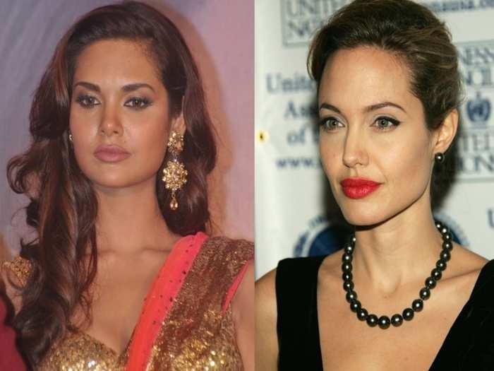 Esha Gupta and Angelina Jolie