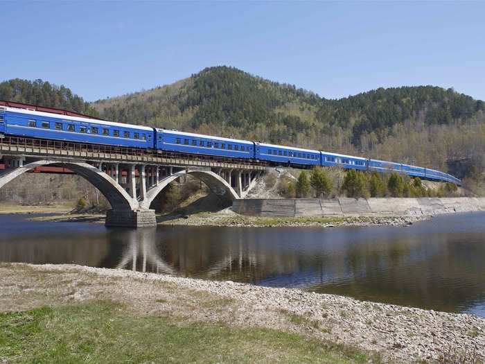 The Trans-Siberian Railway is the longest railway in the world, taking travelers from Moscow all the way to Beijing or Vladivostok. It travels through 8 time zones.