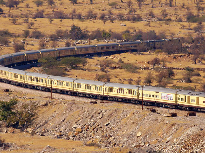 The Palace on Wheels travels to the various forts and palaces in Rajasthan, India. The journey begins in New Delhi and takes seven days.