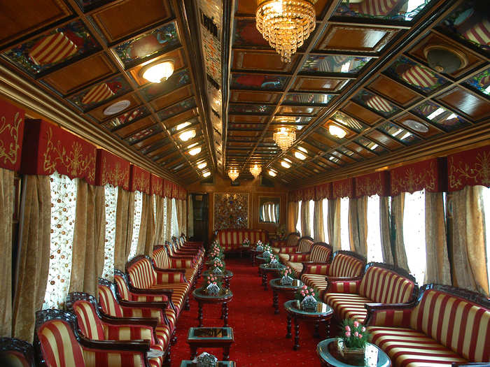 The coaches of the train were originally meant to be the personal railway coaches of the princely rulers of various states in India.