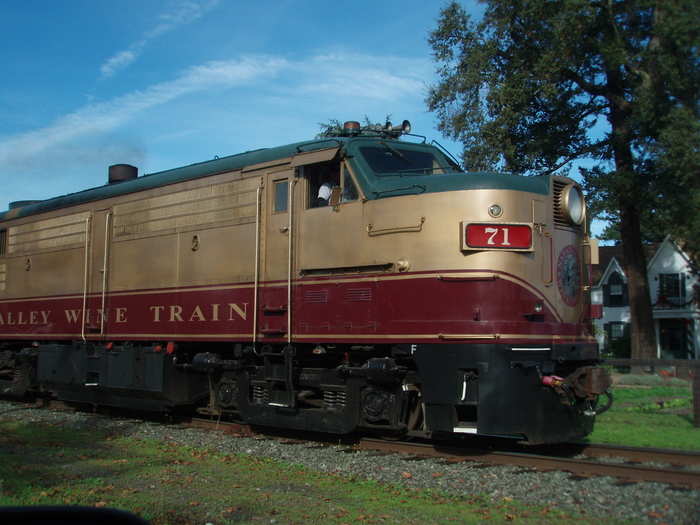 The Napa Valley Wine Train is a private excursion train that takes tourists to many of the vineyards and wineries in Napa Valley, California.