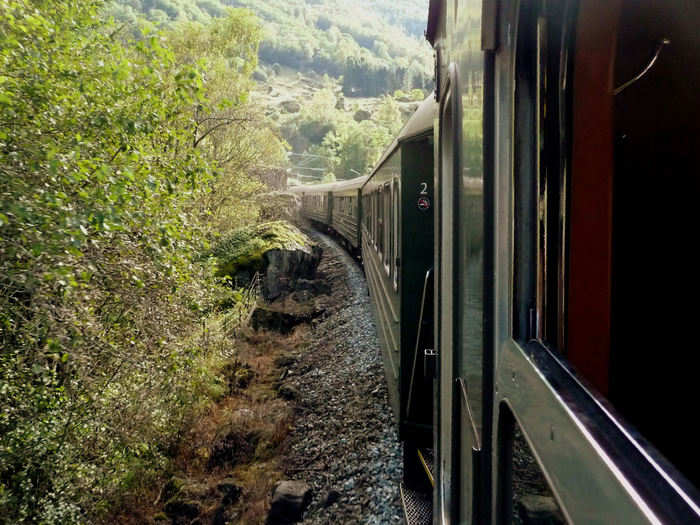 The Flam Railway travels from the mountains of Norway to nearly 3,000 feet below to the fjords. It is one of Norway