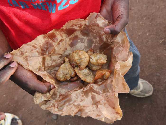 BAMAKO, MALI: Fried donuts, although most students go home to eat.