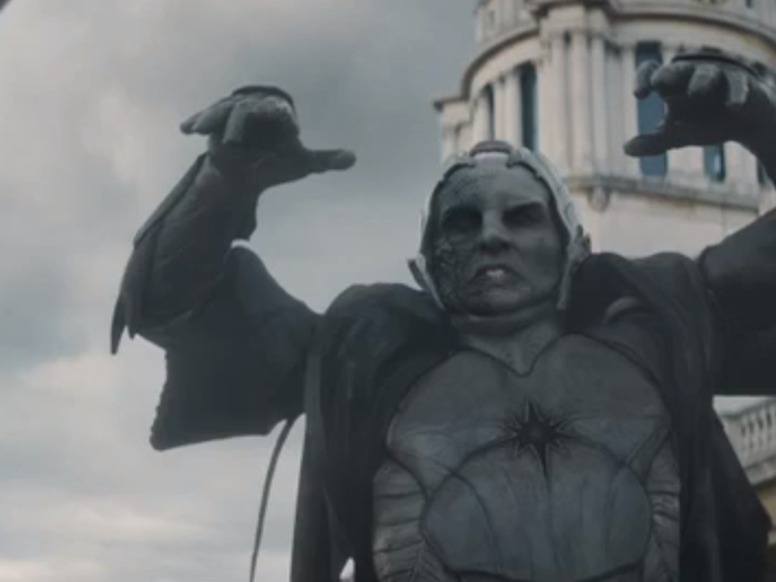 We can’t decide whether villain Malekith (Christopher Eccleston) looks more menacing in CGI …