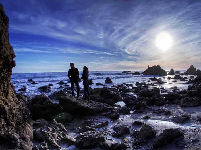 9. El Matador State Beach in Malibu, Calif., sits at the bottom of steep cliffs and has a handful of sea caves by the water.