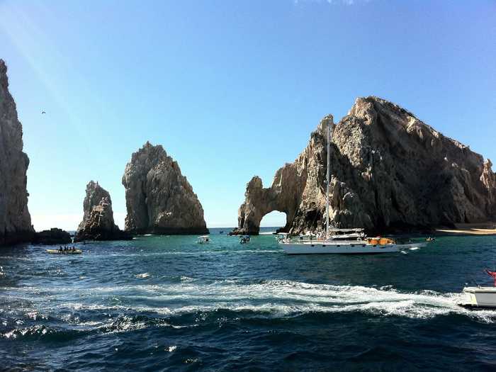 5. Cabo San Lucas at the southern tip of the Baja California peninsula in Mexico is a popular spot to see sea lions gathering at El Arco, a natural rock formation where the Pacific Ocean meets the Sea of Cortez.