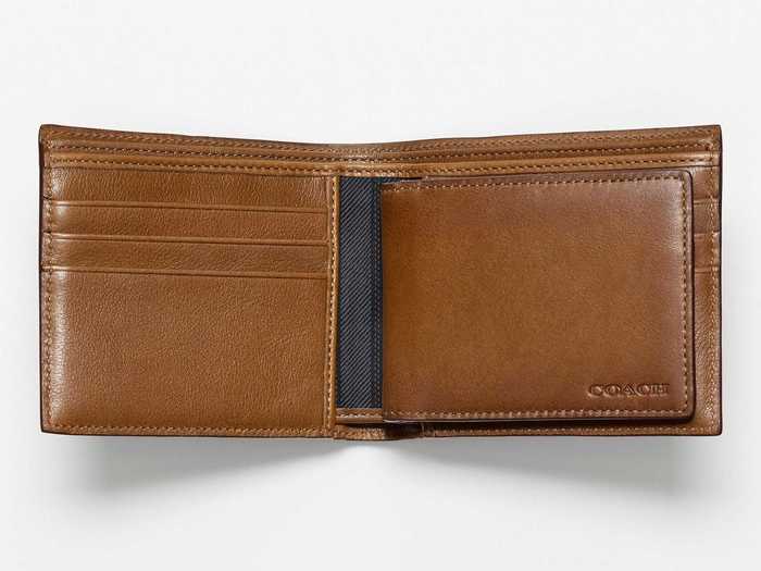 Replace his crappy wallet with a sleek leather version.