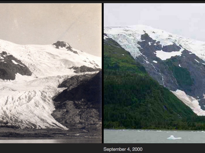 A pair of images show significant changes at Alaska