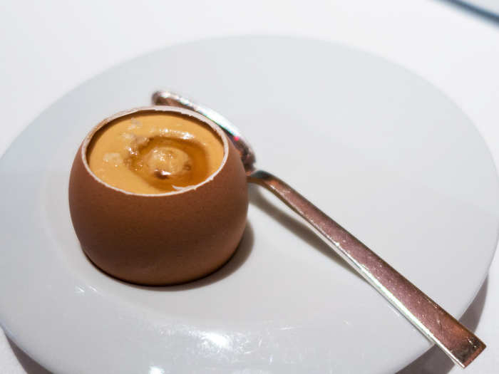 Last but not least was the salted caramel custard in an egg shell. It