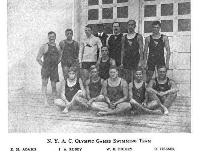 The competitors also wore uniforms from their athletic clubs — instead of countries — like the members of the New York Athletic Club