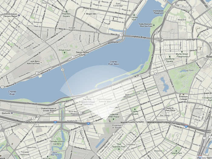 A map of Back Bay (in Boston) today.