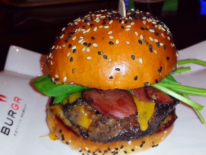 NEVADA: The Hog Burger at Gordon Ramsay BurGR stands out as the best burger on the Las Vegas Strip. The burger, which is made with Mangalitsa pork, maple butter, English sharp cheese, and arugula, is cooked over an open wood flame.