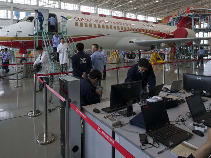 The first 2 production ARJ21-700s have been completed for Chengdu Airlines.