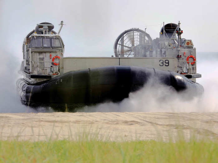 During an assault, the LCAC will speed into the target area and drop off the marines, equipment, and vehicles, before speeding back to the ship. "We