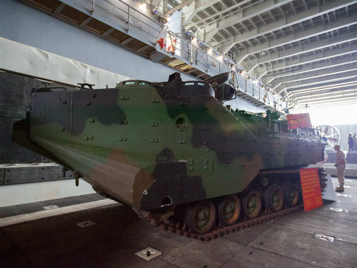 This Assault Amphibious Vehicle (AAV) is the Marines