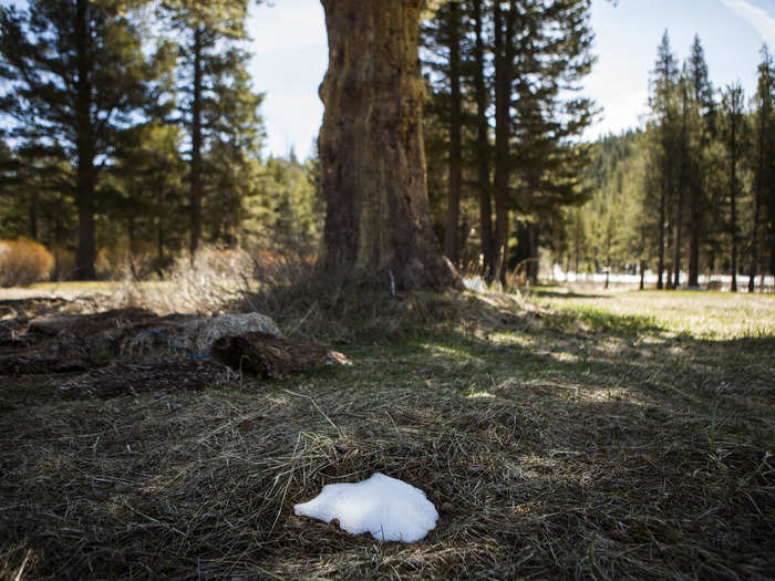 In the final snow survey of 2014, water officials said the statewide snowpack water content was 18% of normal for that date.