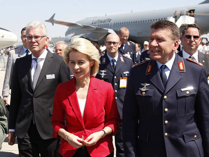 German Defense Minister Usula von der Leyen dropped in to take a look at the Luftwaffe