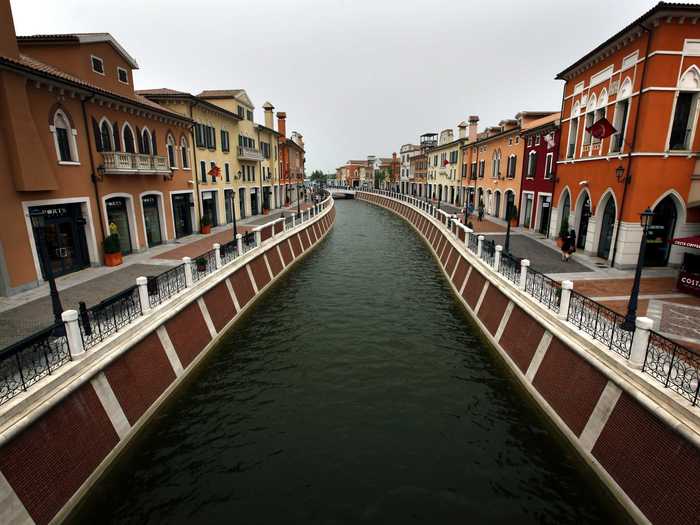 FLORENCE: A canal flows through the center of a replica Florentine village in China on the outskirts of the city of Tianjin.