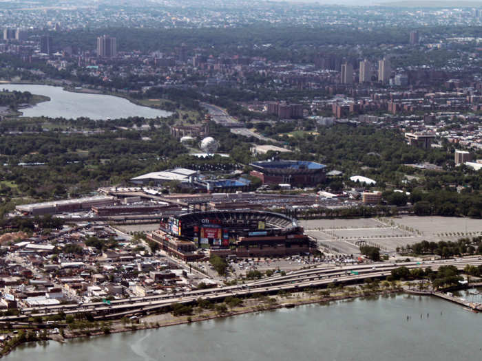 We got a great aerial view of Citi Field and Queens.