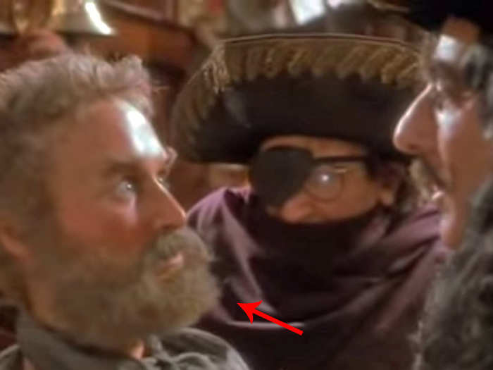 Easter eggs" are also hidden cameos, such as Glenn Close dressing up as a bearded male pirate who was tortured by Captain Hook in 1991