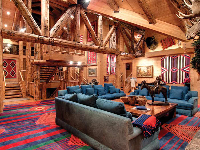 The home has high ceilings that show off the wood work.