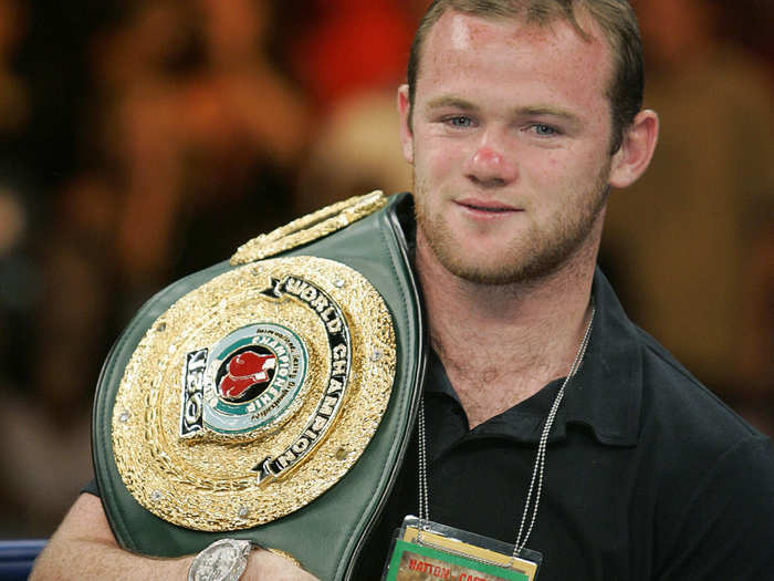 In his spare time, Rooney, who boxed when he was younger, still boxes "to get rid of some anger."