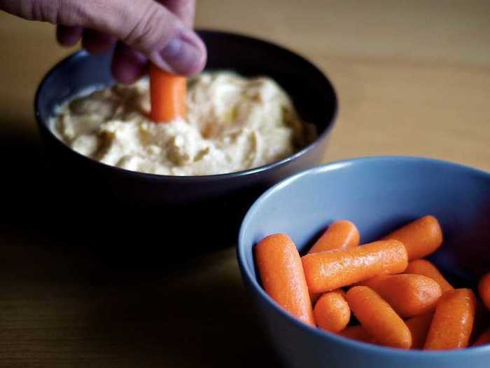 Vegetables and hummus