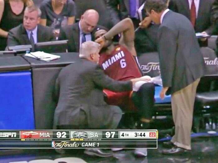 LeBron James Cramps Up Gets Carried Off The Court After The Air