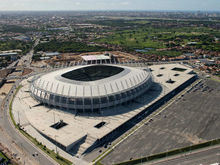 The Estadio Castelao in Fortaleza has a stunning backdrop.