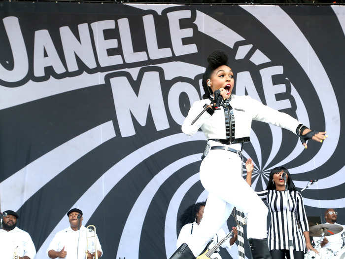 R&B singer Janelle Monáe got the crowd going early on Friday with her energetic performance.