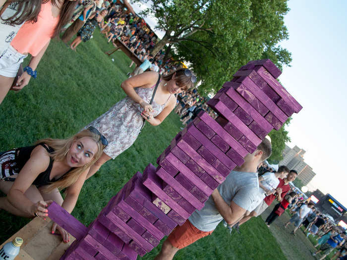 We got involved in a game of life-size Jenga. It wasn