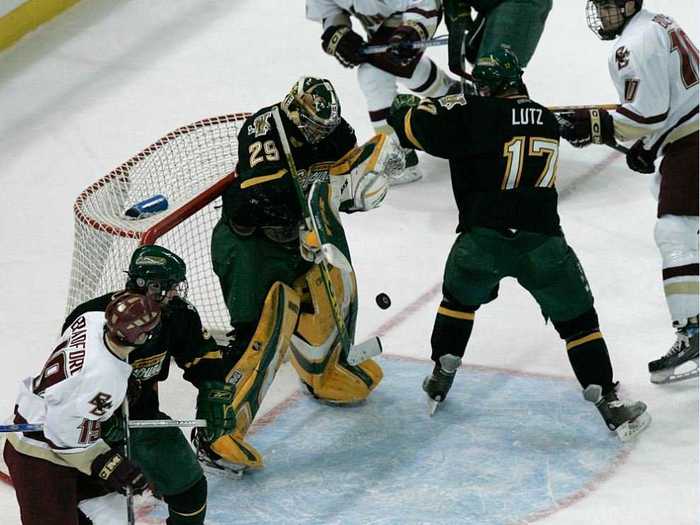 Mark Lutz, who works at JPMorgan, played for the University of Vermont and the Utah Grizzlies in the East Coast Hockey League.